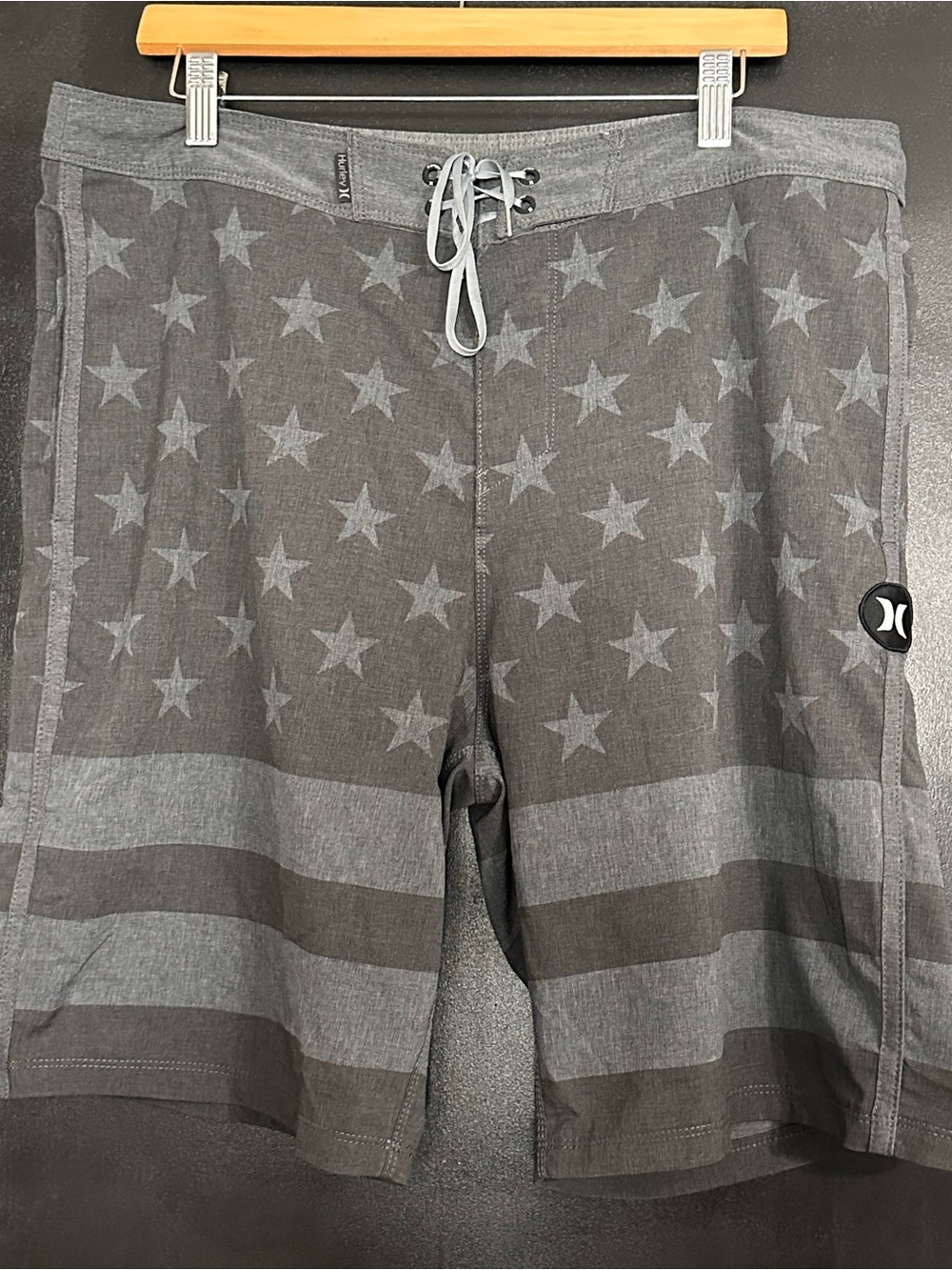 Hurley Gray Lace-Up Board Shorts
